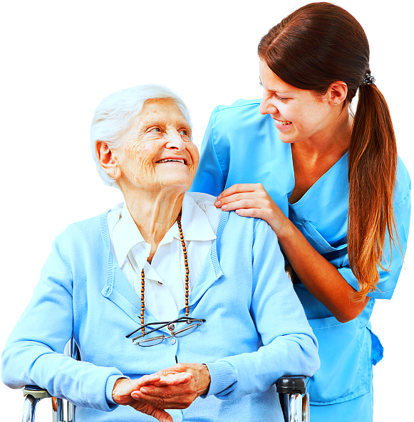 a professional from verliscare provider giving Personalized Care to a senior
